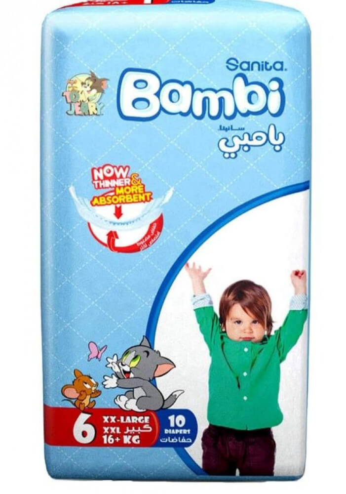 SANITA BAMBI NO 6 XX-LARGE REG | 10PCS